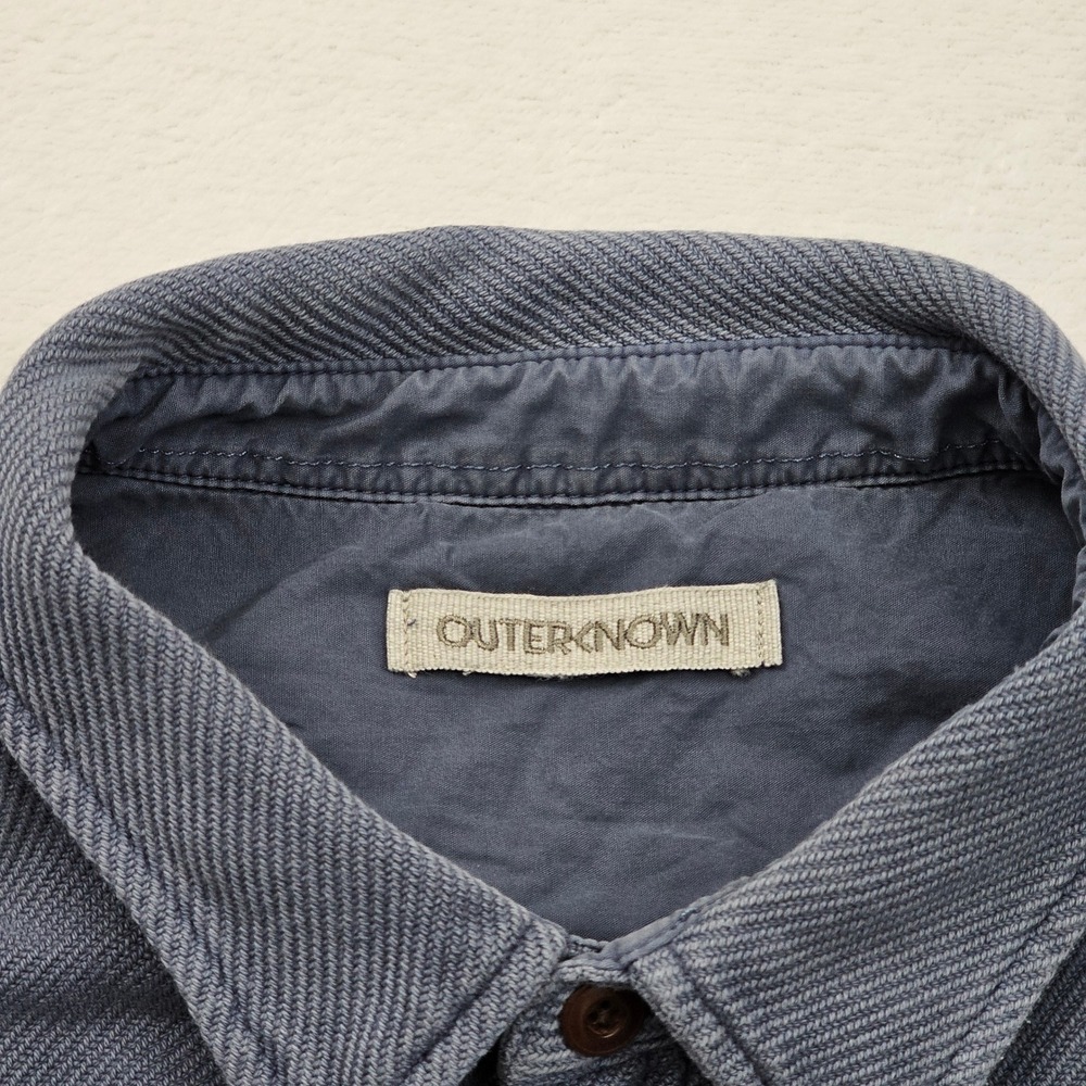 Outerknown Blanket Shirt Mens XL Blue Heavyweight Twill Organic Cotton Surf Core - Picture 4 of 11